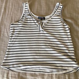 white and black tank top